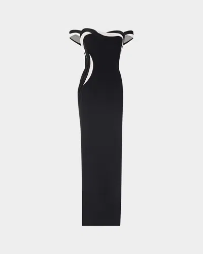 Gaurav Gupta Orbital Interplay Off-shoulder Column Gown In Multi