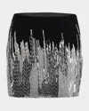Gaurav Gupta Reptilian Sequined Mini Skirt In Black With Silver