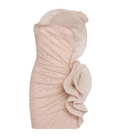 Gaurav Gupta Ruffle Sequin Auror Mini Dress In Pink