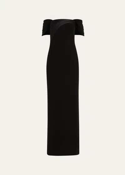 Gaurav Gupta Sculpted Arch Off-shoulder Gown In Black