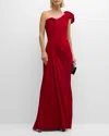 Gaurav Gupta Sculpted One-shoulder Jersey Gown In Red