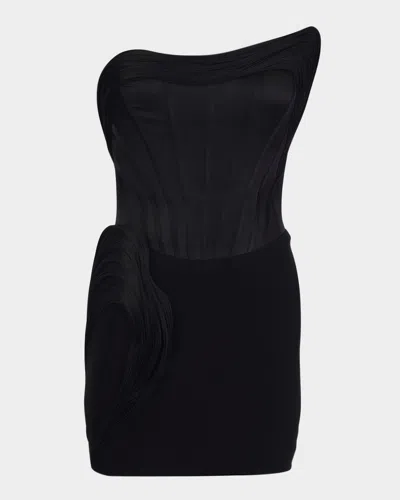 Gaurav Gupta Sculpted Strapless Corset Mini Dress In Black