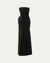 Gaurav Gupta Sequin Sculpted Strapless Slit Gown In Black