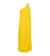 Gaurav Gupta Solaris Sculpted One-shoulder Cape Gown In Yellow