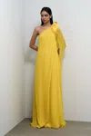 Gaurav Gupta Solaris Sculpted One-shoulder Cape Gown