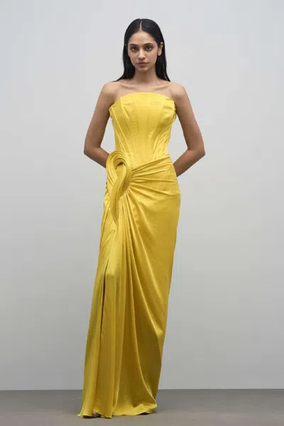 Gaurav Gupta Solaris Sculpted Gown In Yellow