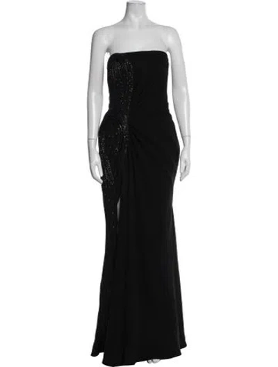 Pre-owned Gaurav Gupta Strapless Long Dress In Black