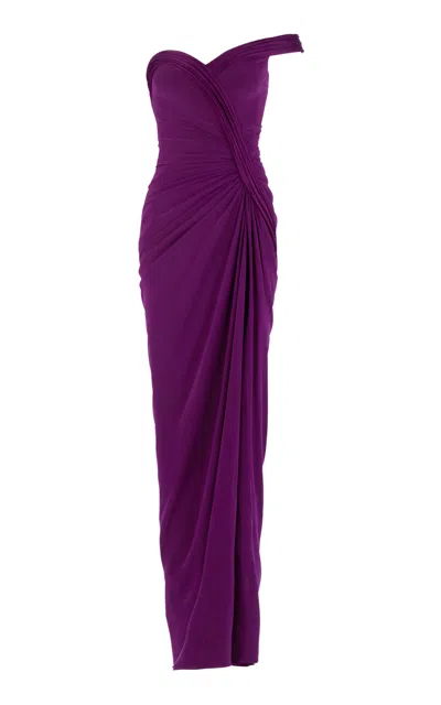 Gaurav Gupta The Athena Sculpted Silk Crepe Gown In Purple