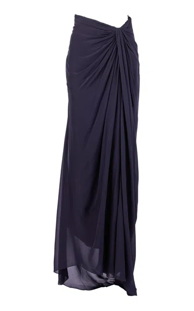 Gaurav Gupta The Intersection Draped Silk Maxi Skirt In Black