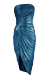 Gaurav Gupta The Reflection Strapless Maxi Dress In Turquoise