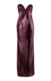 Gaurav Gupta The Sequin Sculpted Gown In Burgundy