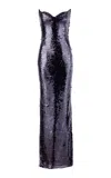 Gaurav Gupta The Sequin Strapless Column Gown In Black