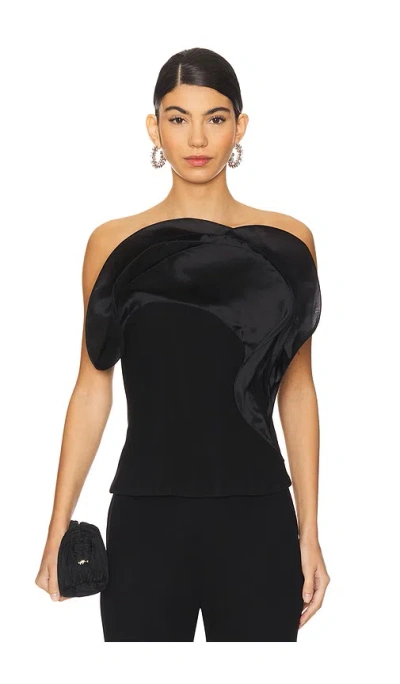 Gaurav Gupta The Wave Ruffle Top In Black