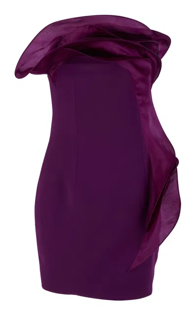 Gaurav Gupta The Wave Ruffled Crepe Mini Dress In Purple