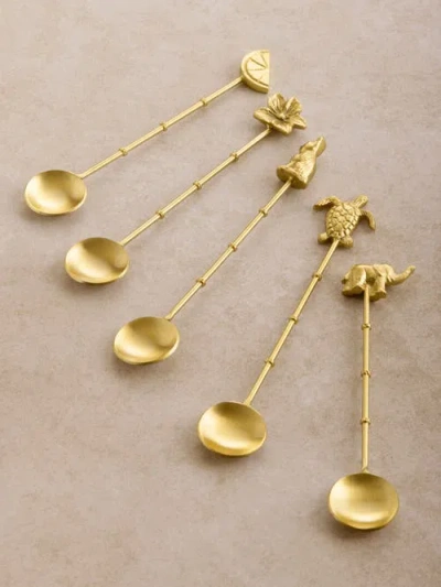 Gauri Kohli Amaelia Teaspoons, Set Of 5 In Gold