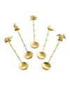 Gauri Kohli Amaelia Teaspoons, Set Of 5 In Matte Gold Tone