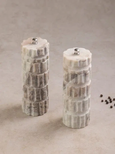 Gauri Kohli Beatrix Marble Salt & Pepper Set