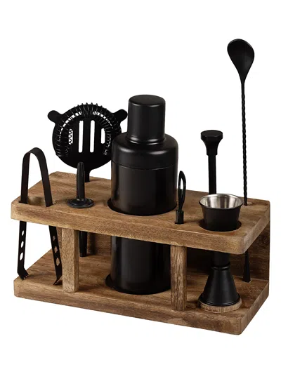 Gauri Kohli Belaire Bar Tools 8 Pieces Set In Black