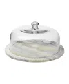 Gauri Kohli Blinq Green Onyx Serving Board With Cloche In Green