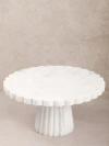 Gauri Kohli Bobby White Marble Cake Stand In White
