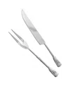 Gauri Kohli Bolivia Carving Knife & Meat Fork Set In Shiny Steel