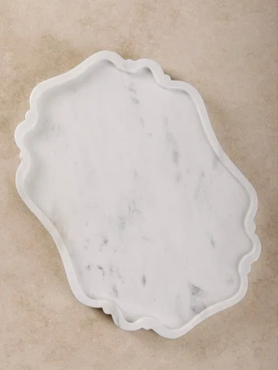 Gauri Kohli Cascade White Marble Tray