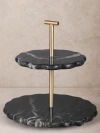 Gauri Kohli Concorde Black Marble Two-tier Cake Stand In Black