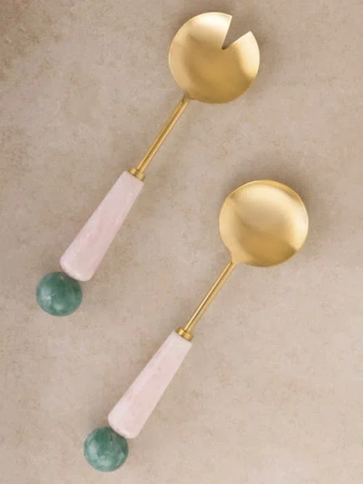 Gauri Kohli Copenhagen Salad Servers, Set Of 2 In Multi