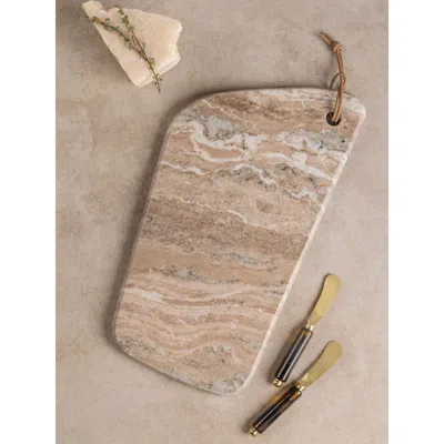 Gauri Kohli Dakota Marble Cheese Board In Sand