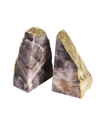 Gauri Kohli Dazzle Amethyst Bookends - Set Of 2 In Purple