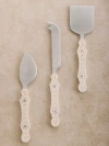 Gauri Kohli Derby Cheese Knives, Set Of 3 In White
