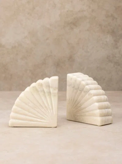 Gauri Kohli Emrys Onyx Bookends In White