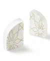 Gauri Kohli Enchant White Marble Bookends, Set Of 2 In White