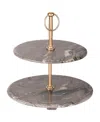 Gauri Kohli Heavenly Brown Onyx Two-tier Cake Stand In Brown