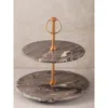 Gauri Kohli Heavenly Brown Onyx Two-tier Cake Stand In Brown
