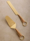 Gauri Kohli Helsinki Cake Servers, Set Of 2 In Gold