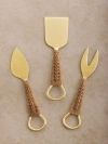 Gauri Kohli Helsinki Cheese Knives, Set Of 3 In Gold