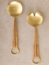 Gauri Kohli Helsinki Salad Servers, Set Of 2 In Gold