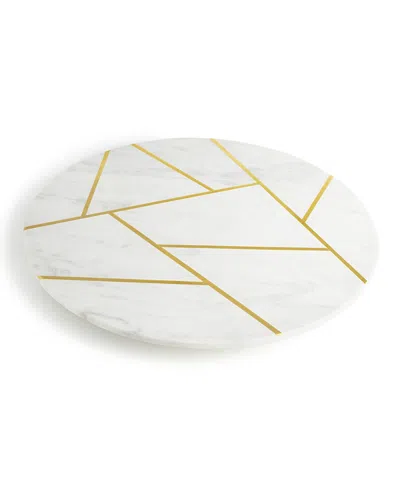 Gauri Kohli Infinia Marble Lazy Susan 16 In White