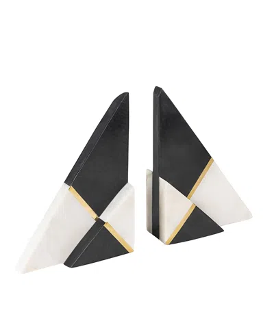 Gauri Kohli Kaavin Marble Bookends, Set Of 2 In White