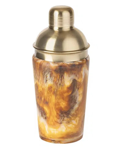 Gauri Kohli Kampai Cocktail Shaker In Shades Of Brown/with Matte Gold