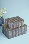 Gauri Kohli Madison Decorative Boxes, Set Of 2 In Brown