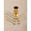 Gauri Kohli Magnolia Cocktail Picks, Set Of 6 In Gold