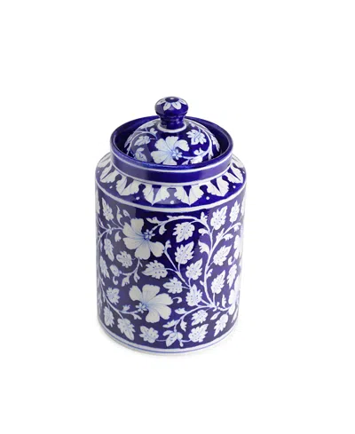 Gauri Kohli Magra Decorative Kitchen Canister In Blue