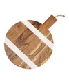 Gauri Kohli Mandawa Charcuterie Board In Brown With White Strips