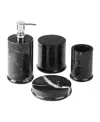 Gauri Kohli Marquina Marble Bath Accessories, Set Of 4 In Black