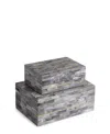 Gauri Kohli Monaco Gray Decorative Boxes, Set Of 2 In Grey
