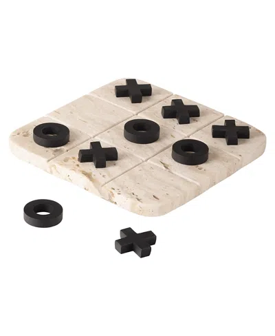 Gauri Kohli Monty Marble Tic Tac Toe Set In Beige