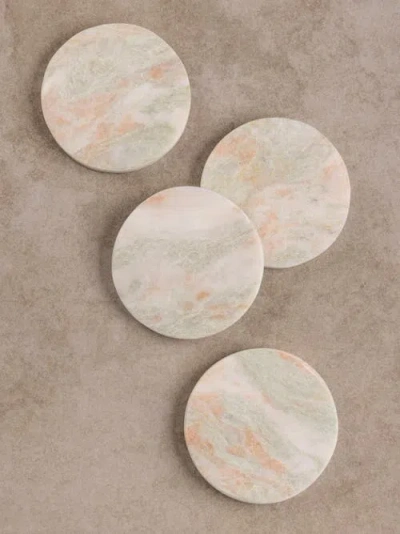 Gauri Kohli Moonlight Onyx Coasters In White
