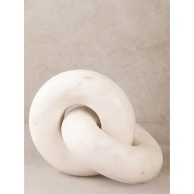 Gauri Kohli Munich Marble Knot Sculpture In White